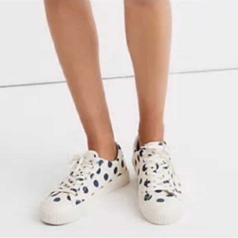 MADEWELL Low-top Polka Dot White/Blue Sneakers Women’s Size 8
